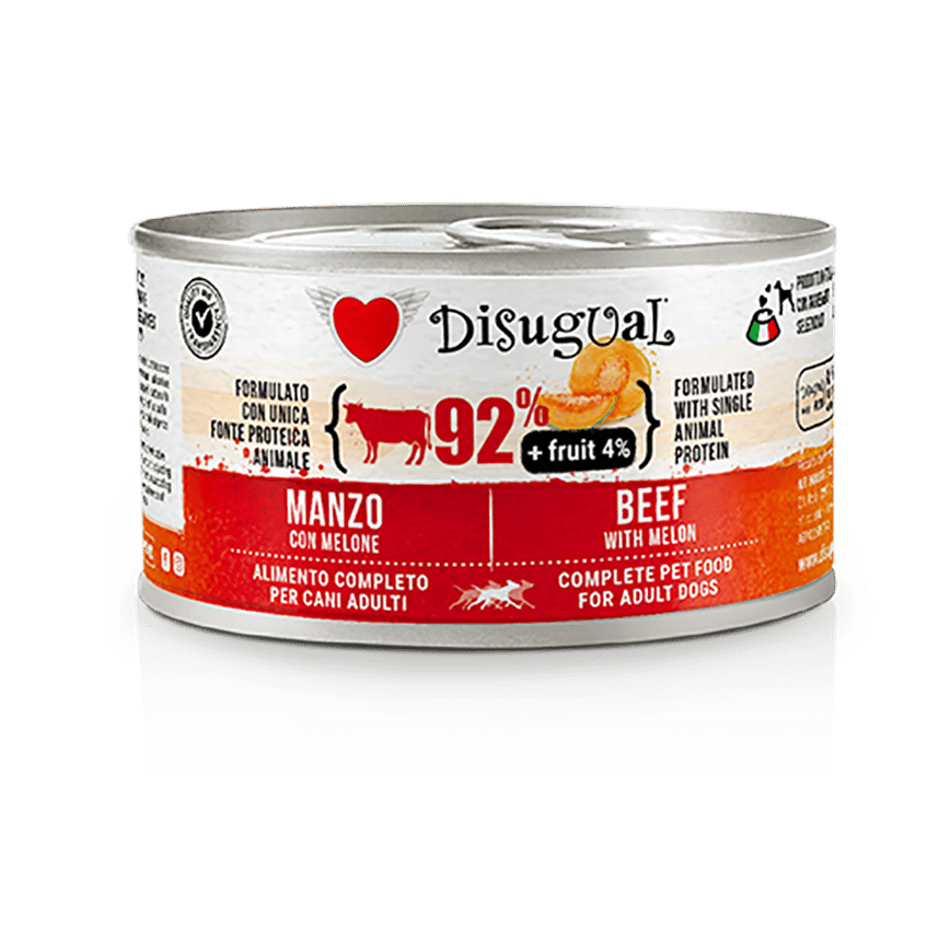 Disugual 意極鮮 狗罐頭 狗主食罐 92%鮮肉 無穀物牛肉及哈密瓜 150g (FRUT104) | 意大利製造 (圖片2)