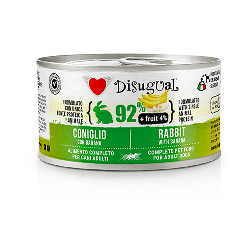 Disugual 意極鮮 狗罐頭 狗主食罐 92%鮮肉 無穀物兔肉及香蕉 150g (FRUT103) | 意大利製造 (圖片2)