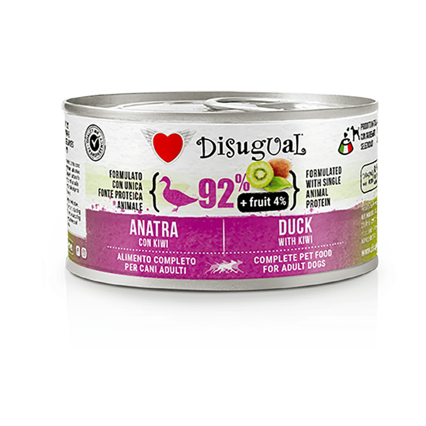 Disugual 意極鮮 狗罐頭 狗主食罐 92%鮮肉 無穀物鴨肉及奇異果 150g (FRUT102) | 意大利製造 (圖片2)