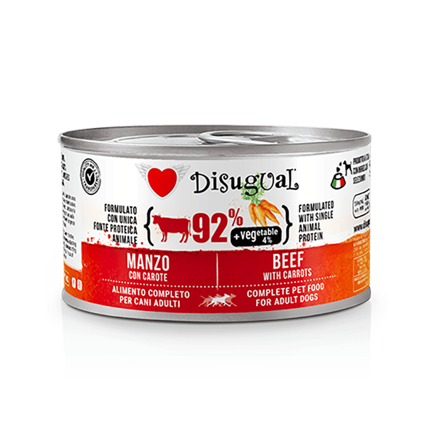 Disugual 意極鮮 狗罐頭 狗主食罐 92%鮮肉 無穀物牛肉及紅蘿蔔 150g (DSBL104) | 意大利製造 (圖片2)