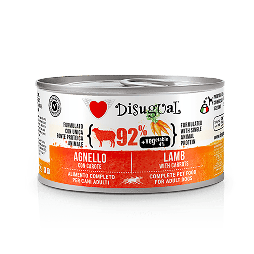 Disugual 意極鮮 狗罐頭 狗主食罐 92%鮮肉 無穀物羊肉及紅蘿蔔 150g (DSBL101) | 意大利製造 (圖片2)