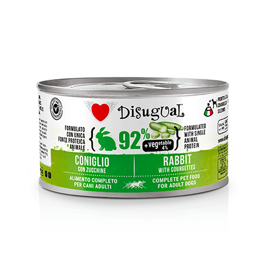 Disugual 意極鮮 狗罐頭 狗主食罐 92%鮮肉 無穀物兔肉及翠玉瓜 150g (DSBL102) | 意大利製造 (圖片2)