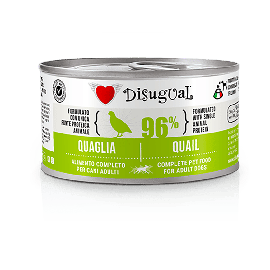 Disugual 意極鮮 狗罐頭 狗主食罐 96%極品鮮肉 單一蛋白配方 鵪鶉 150g (DSGV111) | 意大利製造 (圖片2)
