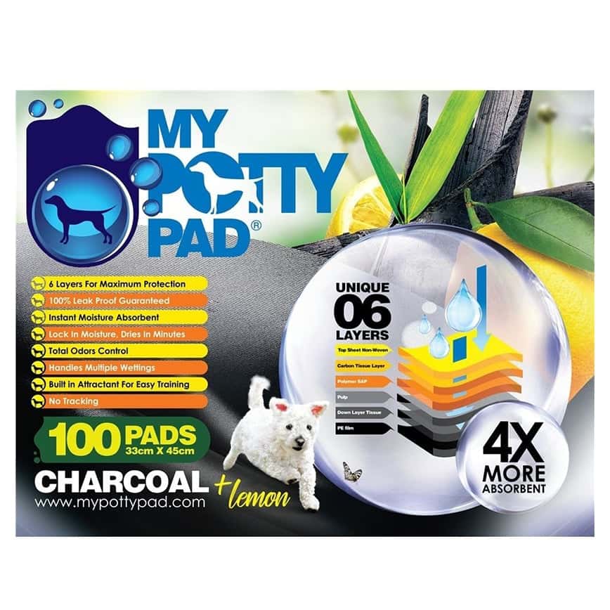 My Potty Pad 活性炭殿堂吸 寵物尿墊 狗尿墊 狗尿片 檸檬味 [33x45 S碼 100PADS] (MPPCL100) (圖片2)