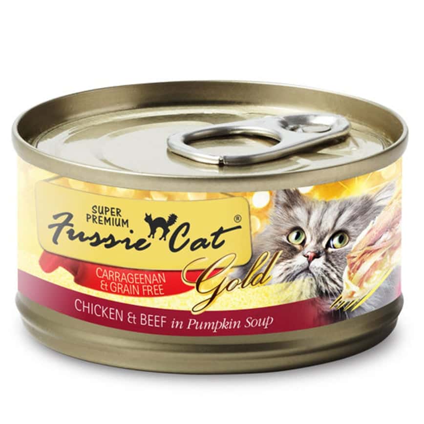 Fussie Cat 貓罐頭 金鑽 南瓜湯雞肉+牛肉 80g (FU-CBC)   (圖片2)