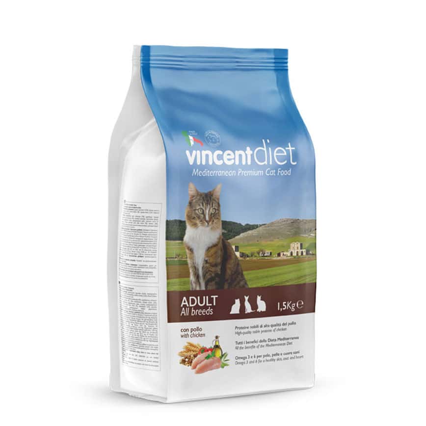 Vincent Diet 貓糧堡 貓糧 成貓全品種完整均衡營養配方 意大利製造 雞肉味 1.5kg (圖片2)