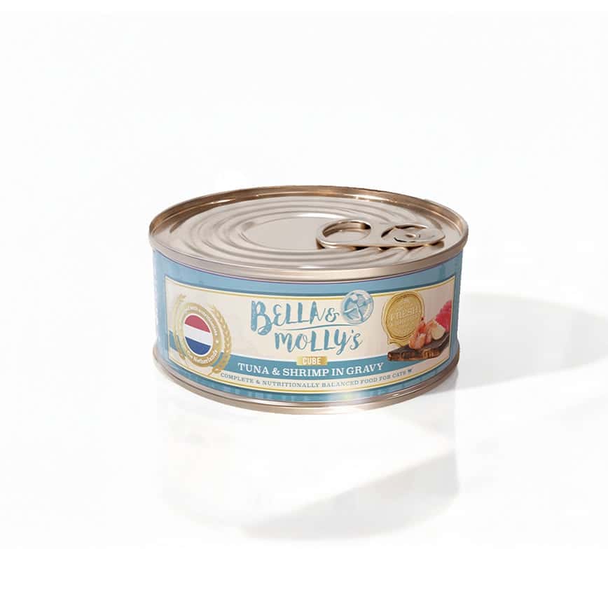 Bella & Molly's 荷蘭罐 貓罐頭 AAFCO 主食罐 關節健康 蝦肉及吞拿魚肉塊 40g - 限時試食價 (圖片2)
