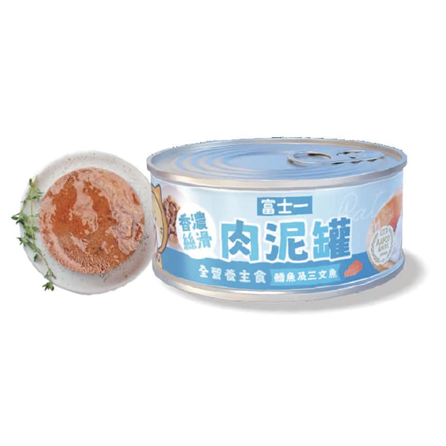富士一 貓罐頭 全營養主食罐 AAFCO+NRC 標準 白魚及三文魚肉泥 40g - 限時試食價 (圖片2)