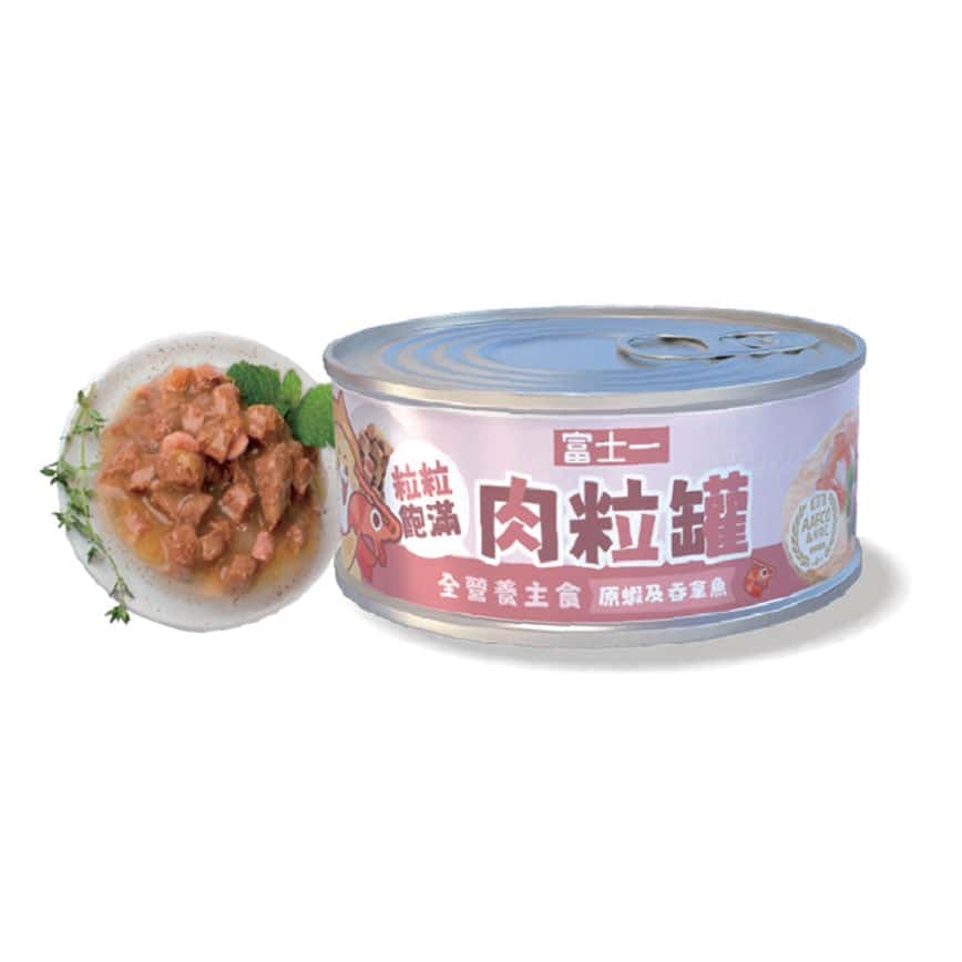 富士一 貓罐頭 全營養主食罐 AAFCO+NRC 標準 吞拿魚及蝦肉粒 40g - 限時試食價 (圖片2)