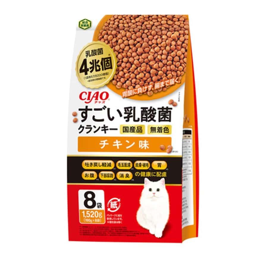 CIAO 貓糧 4兆個乳酸菌健腸配方 雞肉味 190g×8袋 (P-313) (圖片2)