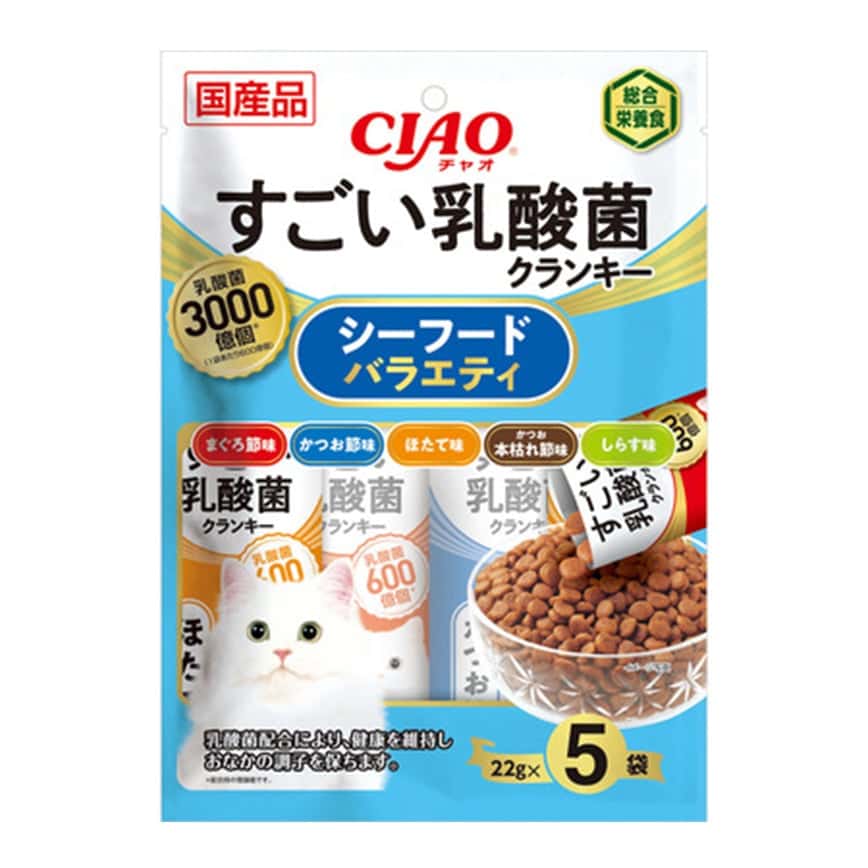 CIAO 貓糧 3000億個乳酸菌系列 混合海鮮味 22g×5袋 (P-239) (圖片2)