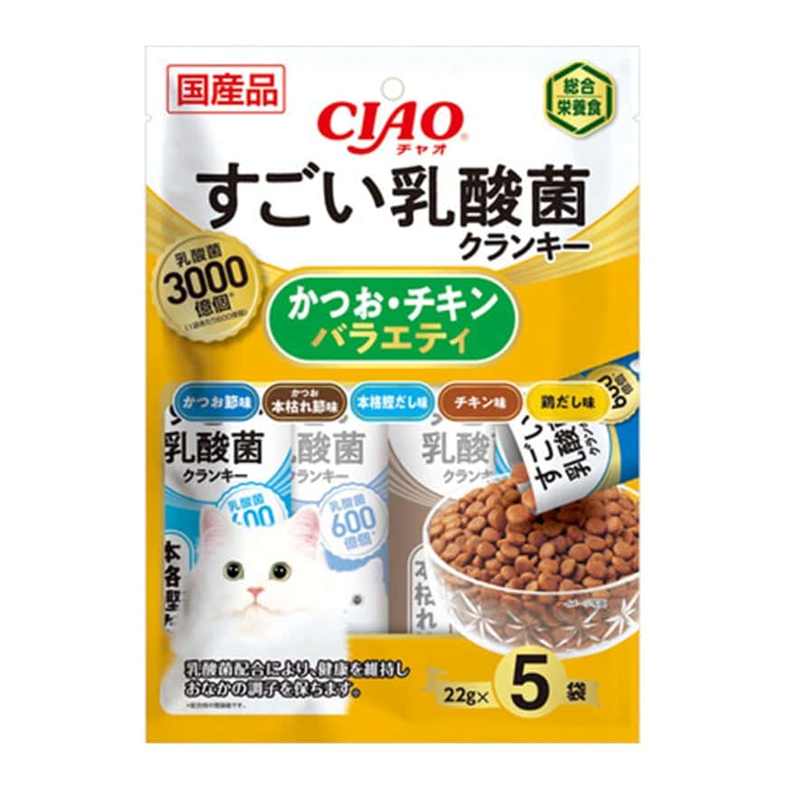 CIAO 貓糧 3000億個乳酸菌系列 鰹魚及雞肉味 22g×5袋 (P-240) (圖片2)