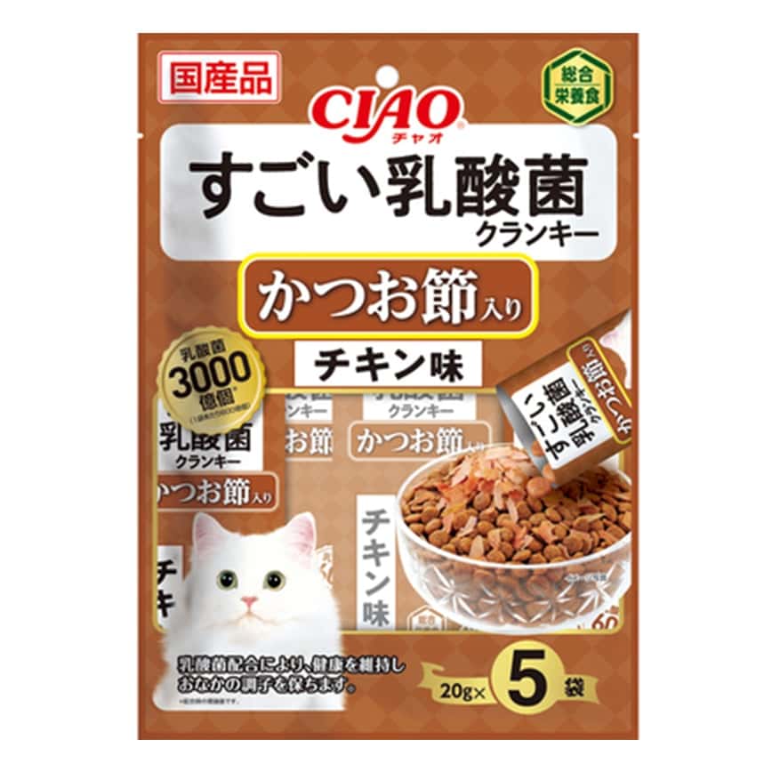 CIAO 貓糧 3000億個乳酸菌系列 鰹魚片及雞肉味 20g×5袋 (P-268) (圖片2)