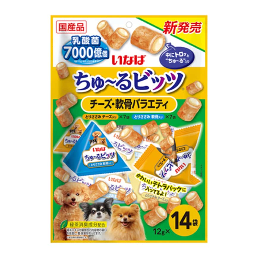 CIAO 狗零食 7000億乳酸菌 夾心餅 乳酪及雞軟骨味 12g×14袋 (DS-329) (圖片2)