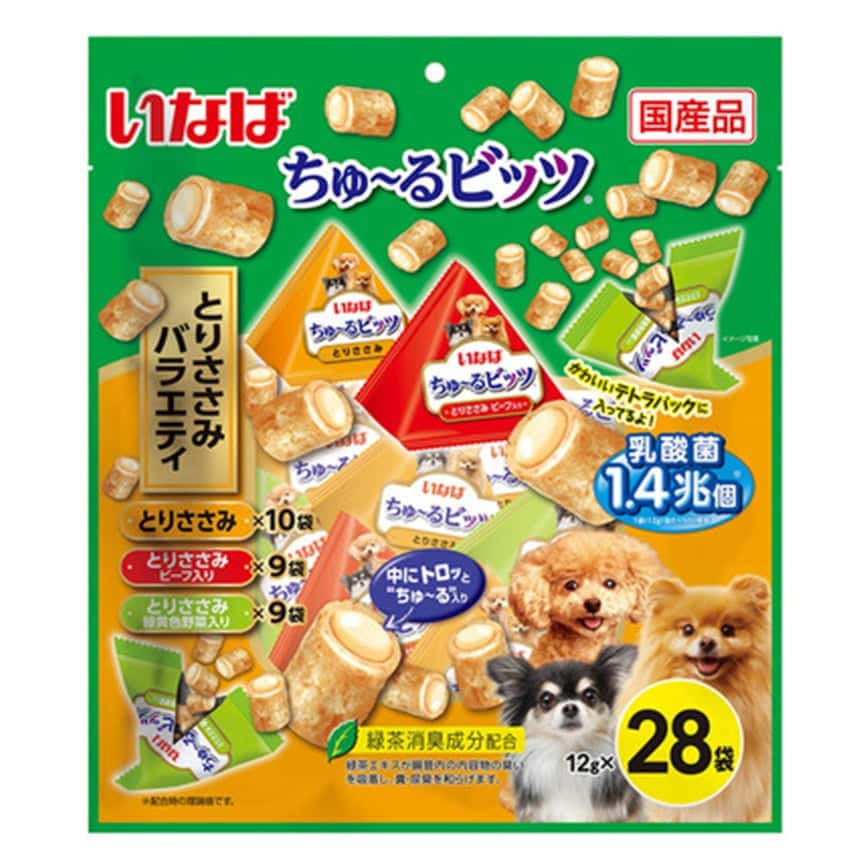 CIAO 狗零食 1.4兆乳酸菌 夾心餅 雞柳及牛肉及野菜味 12g×28袋 (DS-411) (圖片2)