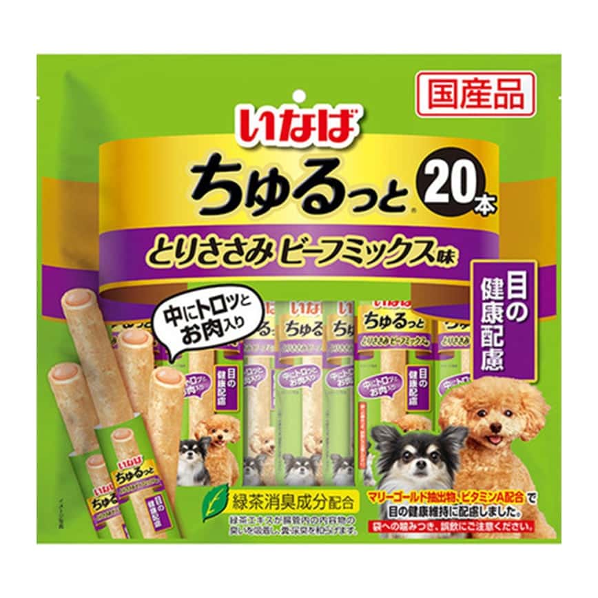 CIAO 狗零食 眼睛健康夾心卷 雞肉牛肉混合味 20本 (DS-76) (圖片2)