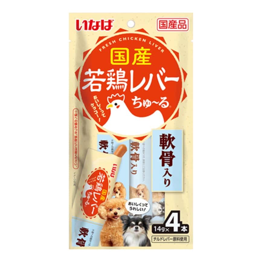 CIAO 狗肉泥 日本國產系列 雞肝及雞軟骨肉醬 14g×4本 (DS-434) (圖片2)
