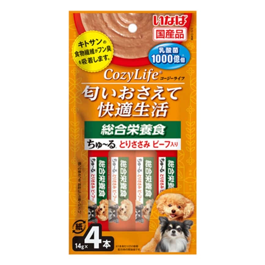 CIAO 狗肉泥 CozyLife 1000億乳酸菌 綜合營養雞肉及牛肉味 14g×4本 (DS-376) (圖片2)