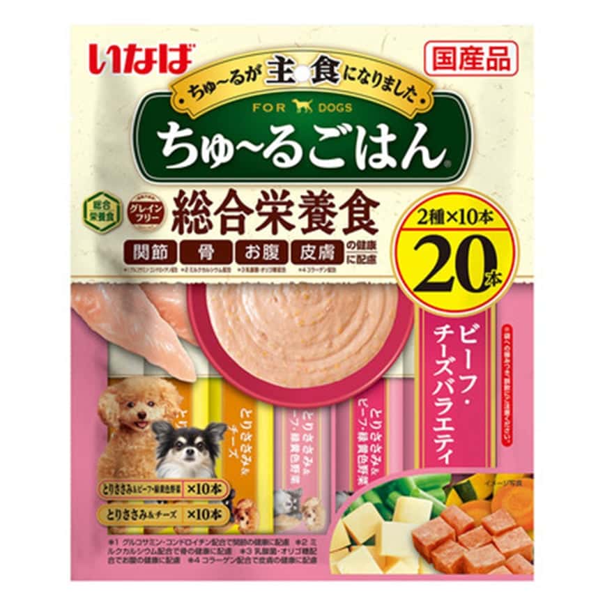 CIAO 狗肉泥 主食肉醬系列 牛肉及芝士味 14g×20本 (DS-277) (圖片2)