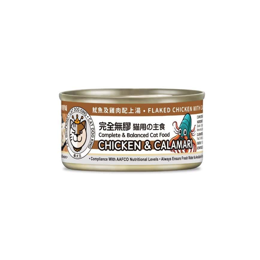 貓犬王 貓罐頭 魷魚及雞肉肉絲湯主食罐 80g (圖片2)