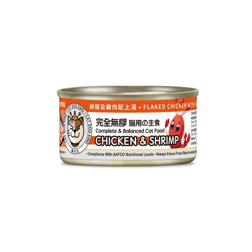 貓犬王 貓罐頭 鮮蝦及雞肉肉絲湯主食罐 80g (圖片2)
