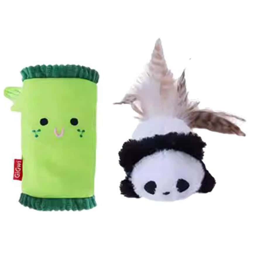 GiGwi 羽毛響紙貓薄荷系列 竹筒熊貓 (7473)  (圖片2)