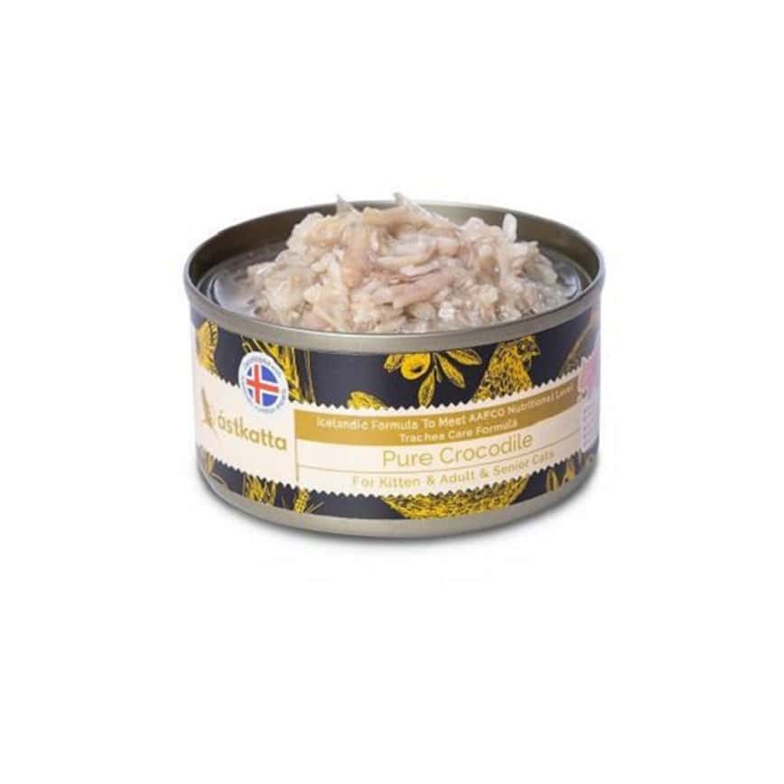 Astkatta 冰島罐 貓罐頭 氣管保養罐 純鱷魚肉絲 80g (P00151) (圖片2)