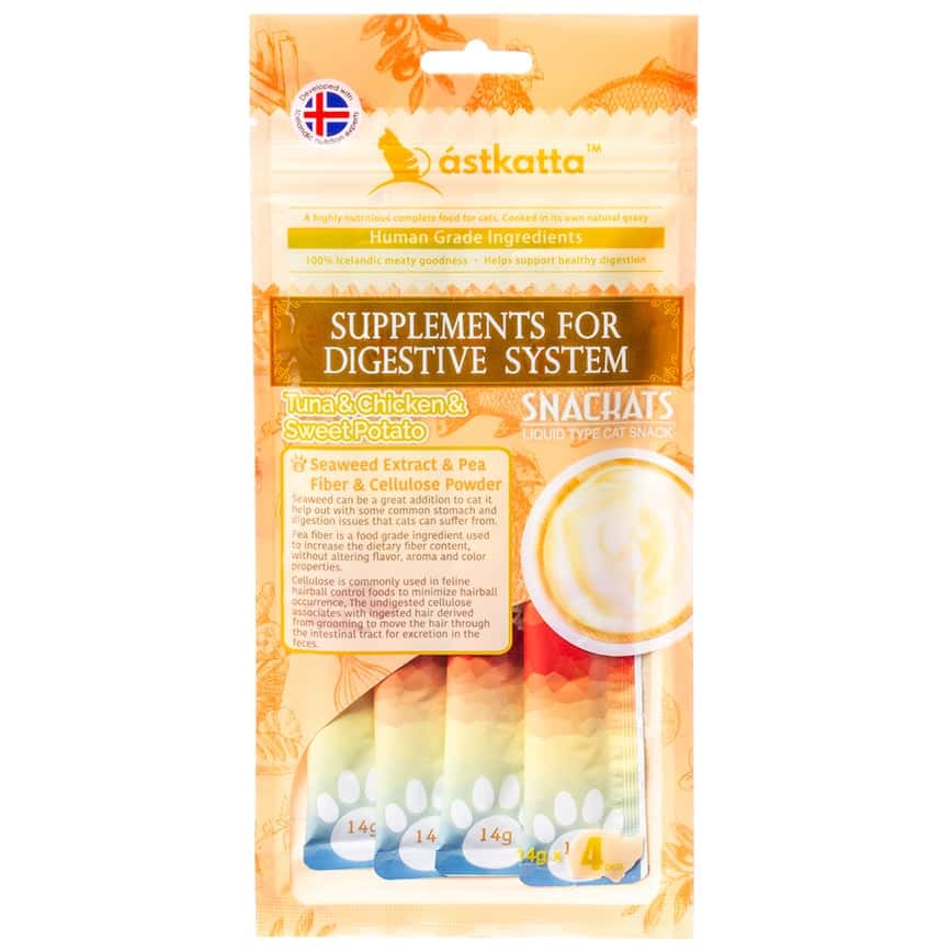 Astkatta 貓零食 營養肉泥 腸道護理系列 白鰹吞拿魚+雞肉+甜薯肉泥 14gx4 (P00112) (圖片2)