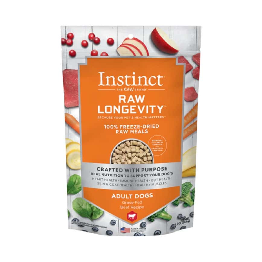 Instinct 狗糧 凍乾生肉主食糧 長壽系列 成犬 牛肉 16oz (621324) (圖片2)
