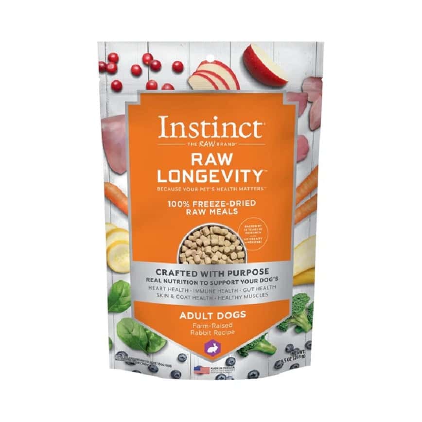 Instinct 狗糧 凍乾生肉主食糧 長壽系列 成犬 兔肉 9.5oz (621461) (圖片2)