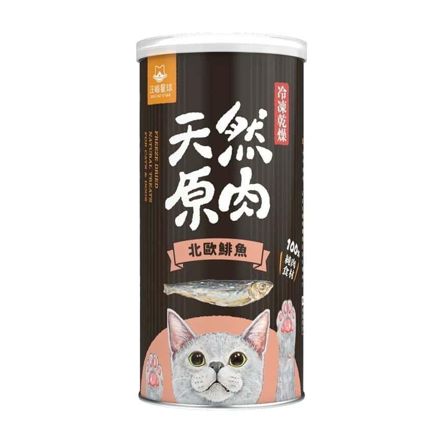 汪喵星球 凍乾 DogCatStar 冷凍乾燥原肉貓零食 罐裝北歐鯡魚45g (FS415) (圖片2)