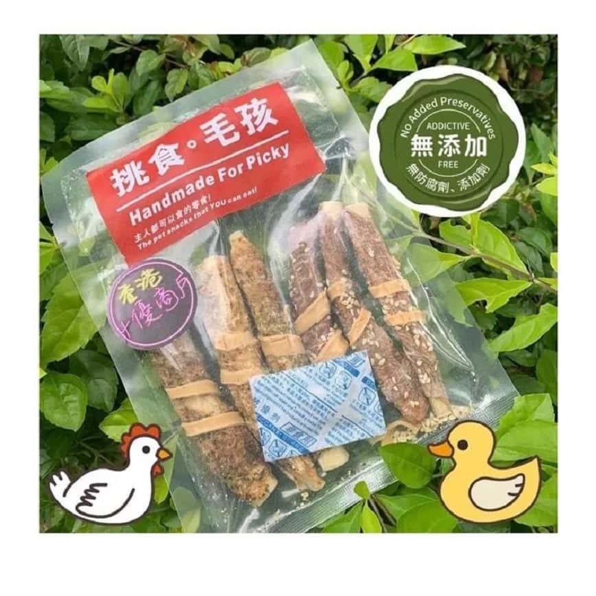 挑食毛孩 天然小食 芝麻 鴨肉/海藻 雞肉 捲 芝士 牛軟骨 130g (圖片2)
