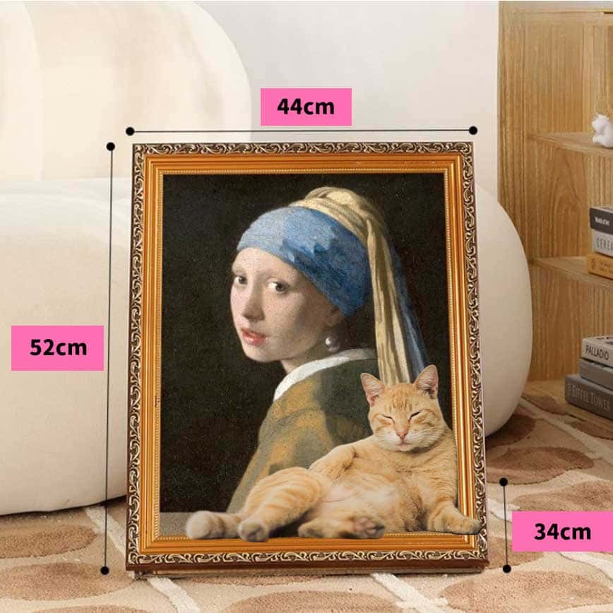 貓抓板之名畫系列 貓玩具 珍珠耳環少女 1個 (圖片2)