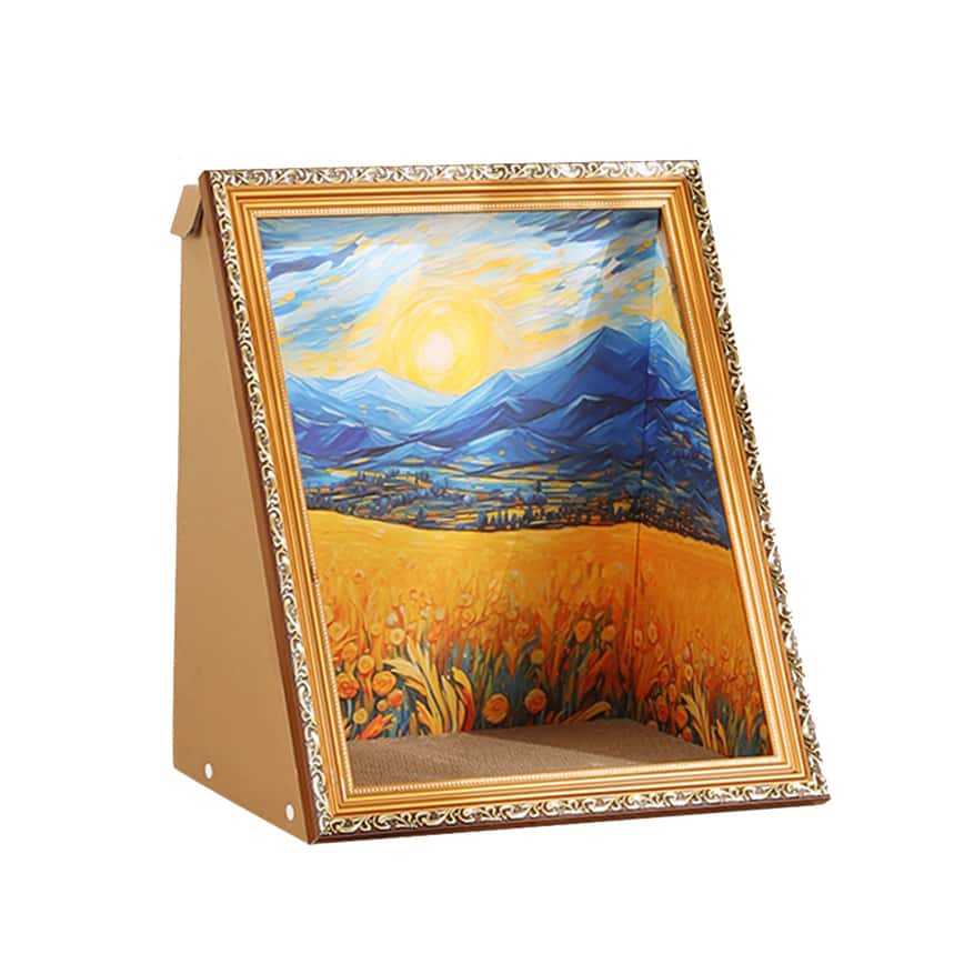 貓抓板之名畫系列 貓玩具 落日麥田 1個 (圖片2)