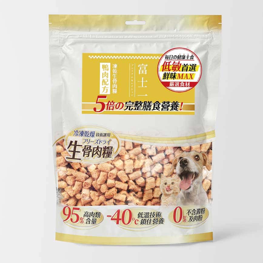 富士一 凍乾 貓狗糧 生骨肉主食糧 鴨肉配方 500g (圖片2)