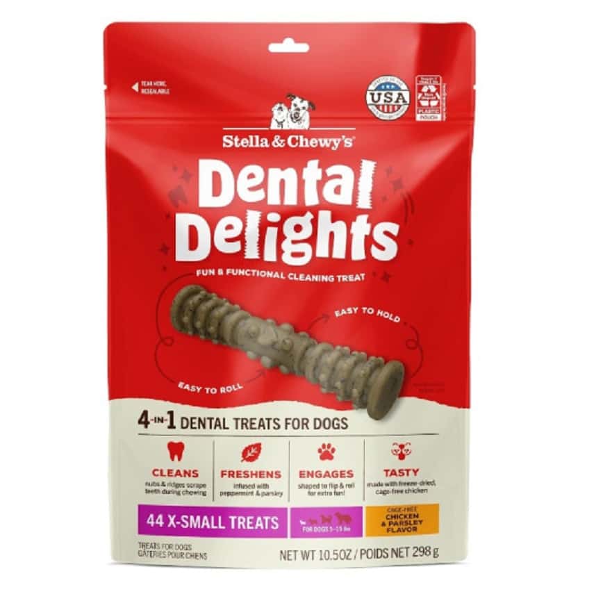 Stella & Chewy's 凍乾放養雞 4合1 趣味潔齒骨 44支 袋裝 超小型犬用 10.5oz (DDT-MB-XS) (圖片2)