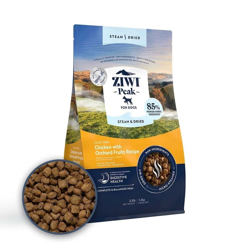 ZiwiPeak 狗糧 微蒸風乾系列 放養雞 配果園水果 食譜 1.5kg (ZSDC1.5) (圖片2)
