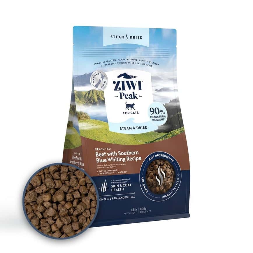 ZiwiPeak 貓糧 微蒸風乾系列 草飼牛肉 配南藍鱈 食譜 800g (ZSCB) (圖片2)