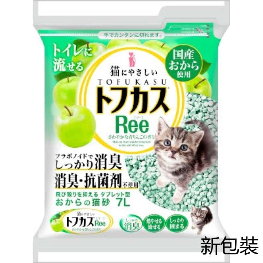 爽快Ree特強除臭 豆腐貓砂 青蘋果味 7L (綠) (UH87A) (圖片2)