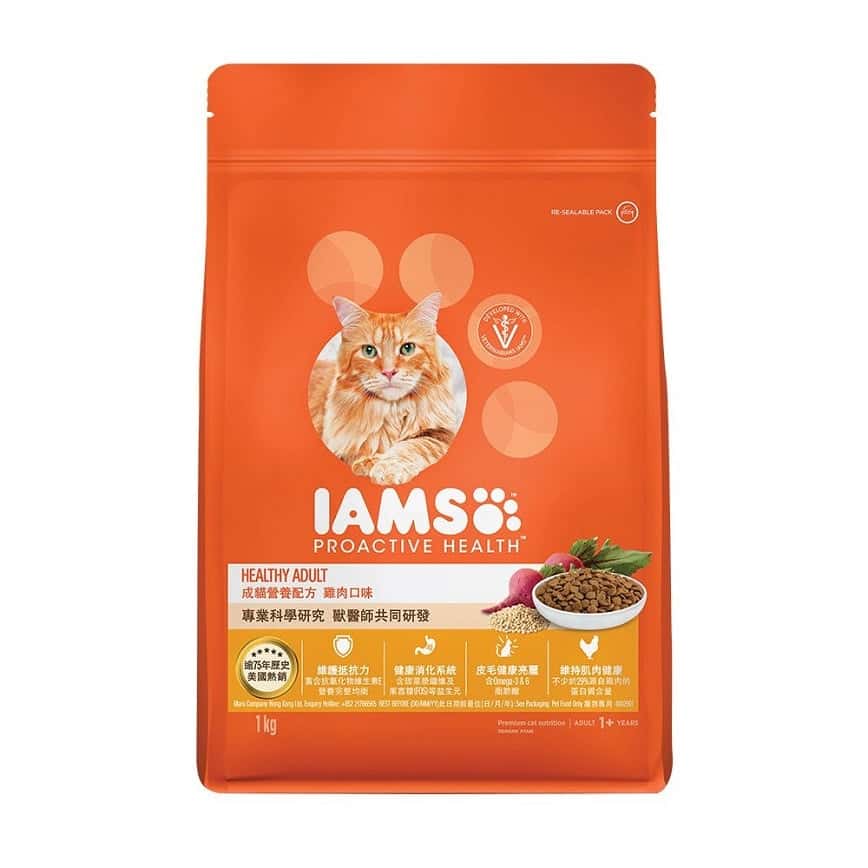 IAMS PROACTIVE HEALTH 貓糧 貓乾糧 成貓配方雞肉口味 1kg (圖片2)