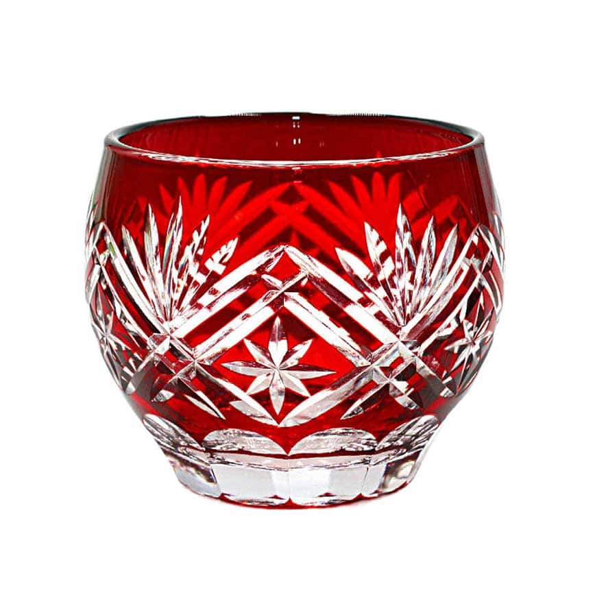 日式切子 清酒杯 米子花紅色 1個 (圖片2)