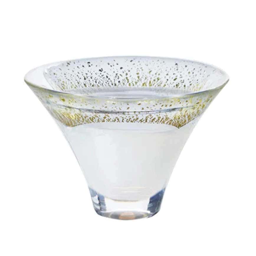 日式清酒杯 富士山杯金箔水晶玻璃 金白色 1個 (圖片2)