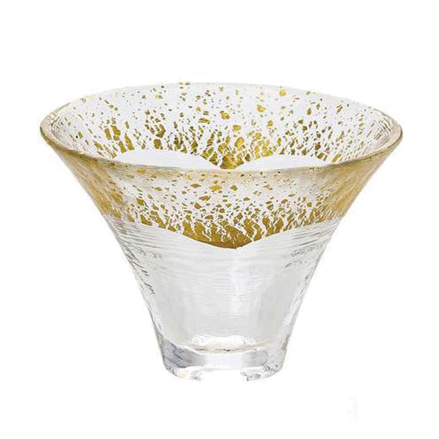 日式清酒杯 富士山杯金箔水晶玻璃 透明金 1個 (圖片2)