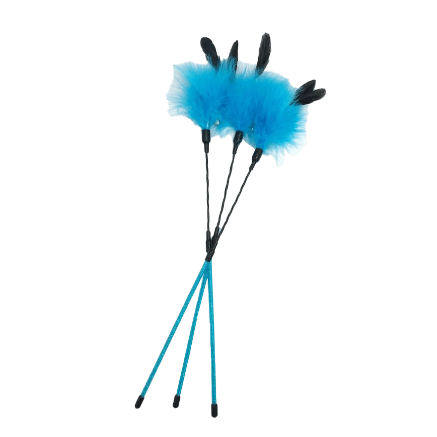 DoggyMan 柔軟絨毛帶鈴鐺逗貓棒 50cm (藍) (圖片2)