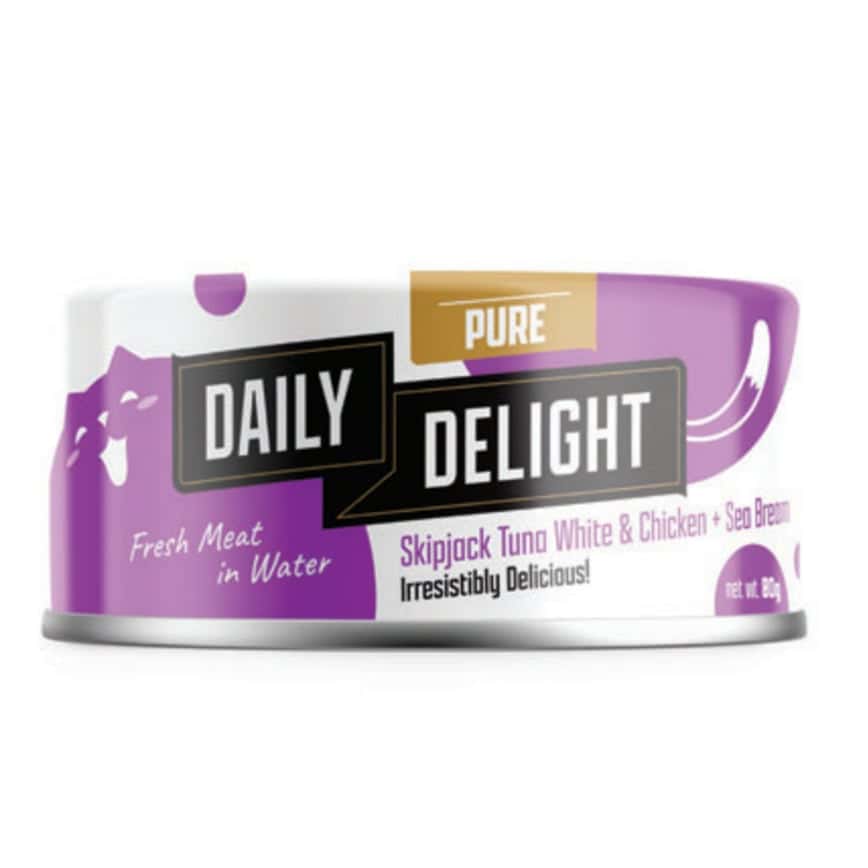 Daily Delight Pure肉絲系列 貓罐頭 海鯛魚+白鰹吞拿魚+雞肉 80g (DD44) (圖片2)