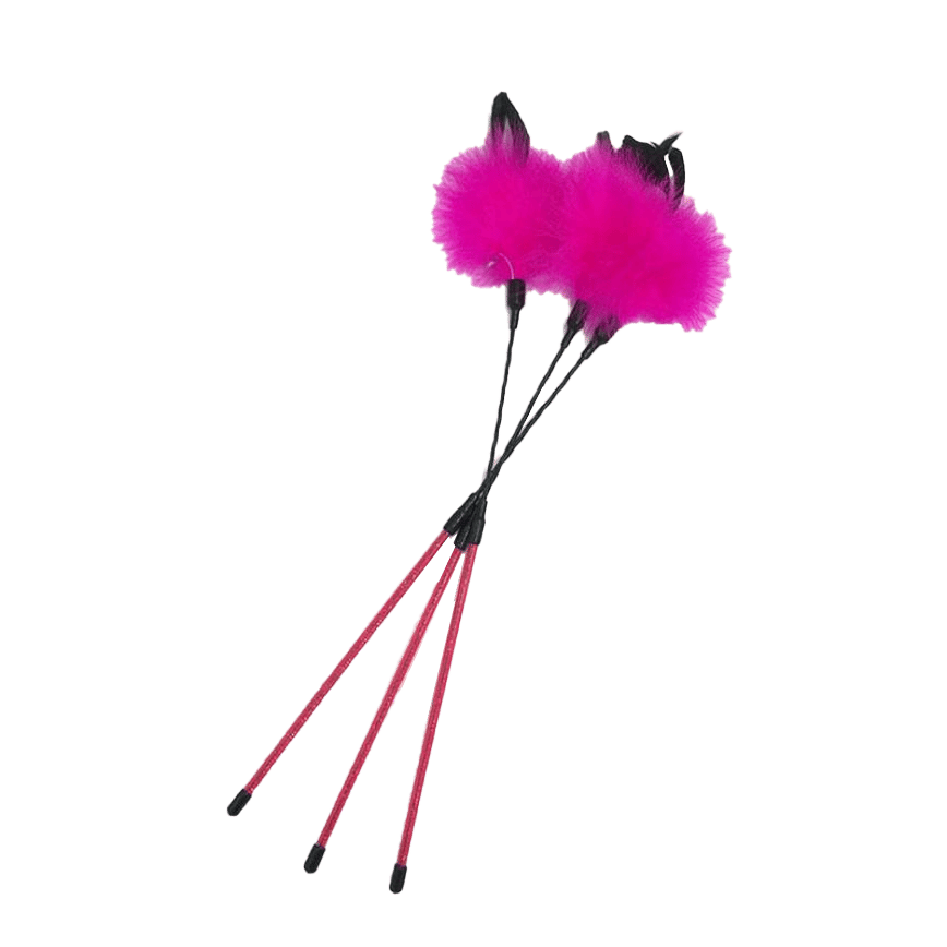 DoggyMan 柔軟絨毛帶鈴鐺逗貓棒 50cm (桃紅) (圖片2)