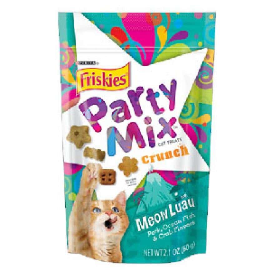 Friskies喜躍 Party Mix 貓脆餅 Meow Luau Crunch 海鮮+豚肉 2.1oz (藍綠) (停售) (圖片2)
