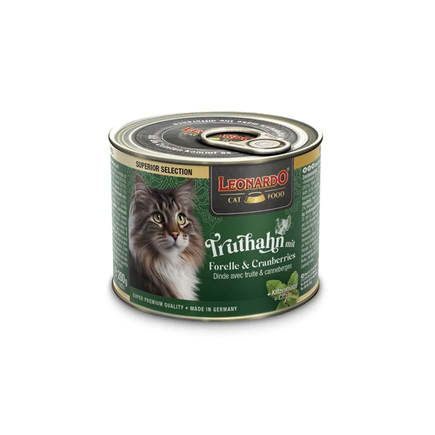 Leonardo Superior Selection 火雞鱒魚蔓越莓配方成貓罐頭 200g (綠色) (圖片2)