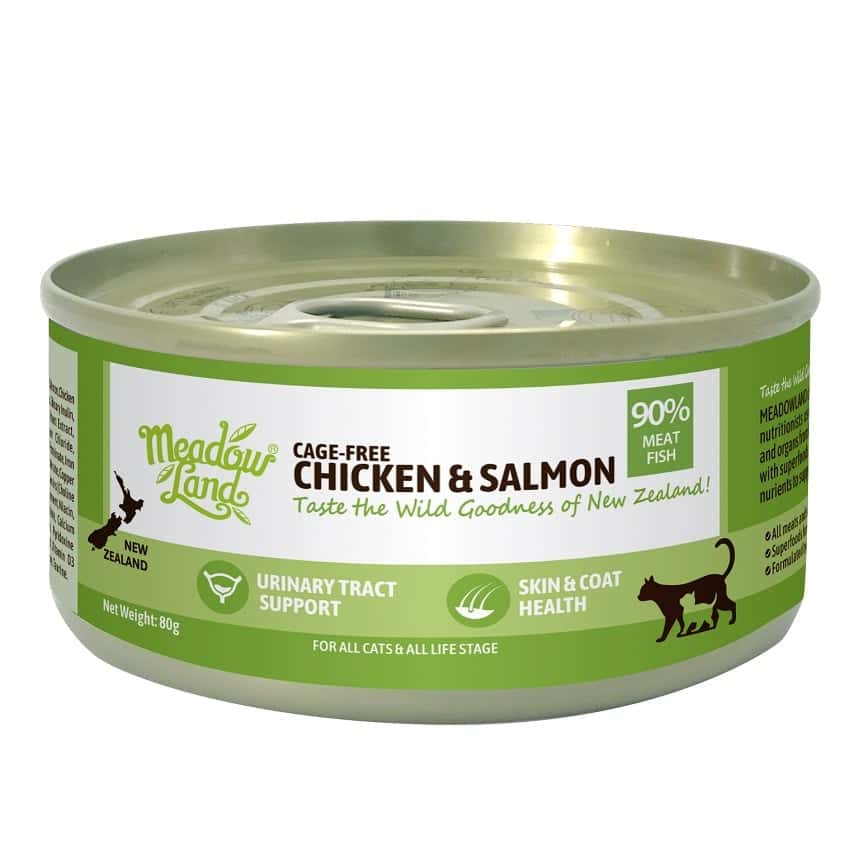 Meadowland 貓罐頭 全貓主食罐 經典肉醬系列 雞肉 + 帝王三文魚 80g (MLC01) (圖片2)