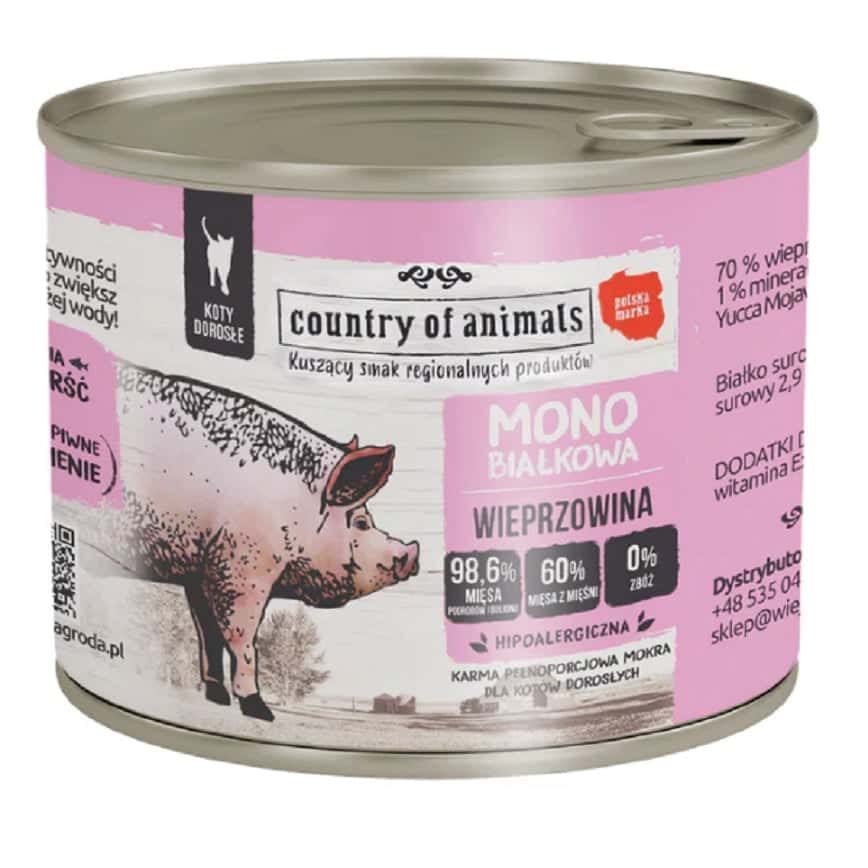 Country of animals 貓罐頭 單一蛋白罐 豬肉 200g (94375) (圖片2)
